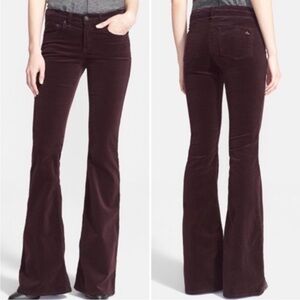 Rag & Bone Elephant Bell Bottom Flare Wine Corduroy Pants